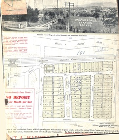 Card - Land Subdivision Clipping, Heatherdale Station Estate, Ringwood, Vic. - circa 1923