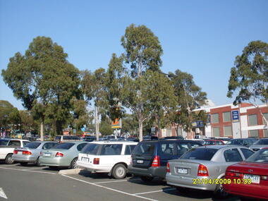 Photograph, Looking along the former Adelaide Street, in the Eastland carpark, towards the south-east, on 21 April 2009