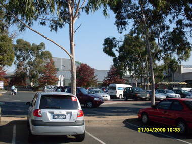 Photograph, Looking across stage 4 Eastland carpark, towards the west, on 21 April 2009. Showing the former Ringwood Library