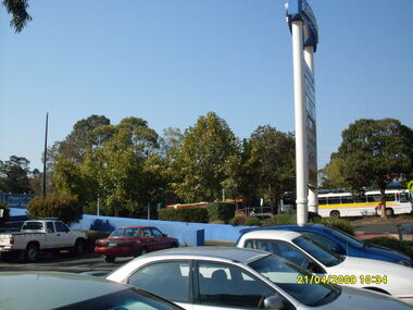 Photograph, Looking across stage 4 Eastland carpark, towards the south-east, on 21 April 2009. Showing entrance to upper carpark on top of Harris Scarfe