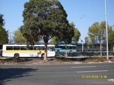 Photograph, Looking across Maroondah Highway towards the Ringwood bus terminus, on 21 April 2009