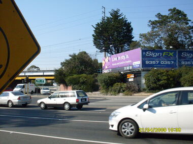 Photograph, Looking south-east at Maroondah Highway and Warrandyte Road intersection, on 21 April 2009