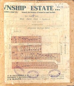Map, Two Partially Trimmed Copies of Ringwood Township Estate subdivision advertisement - 1919