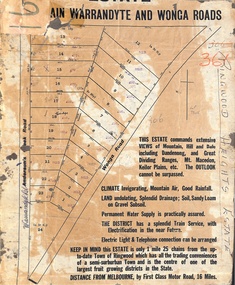 Map, Partially Trimmed Copy of Ringwood Heights Estate, Ringwood, Vic. - circa 1923