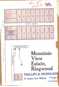 Map, Partially Trimmed Copy of Mountain View Estate Subdivision Advertisement, Ringwood, Vic. - (Undated, circa 1930s)