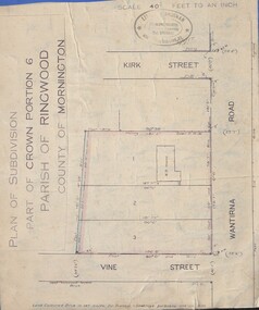 Document - Plan of Subdivision, Part of Crown Portion 6 Parish of Ringwood, County of Mornington - (Undated, circa 1913)