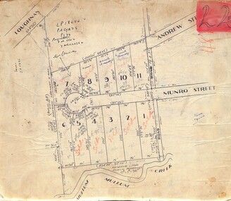 Map, Subdivision Plan of residential allotments in Munro Street, Ringwood, Victoria - (Undated, circa 1920s)