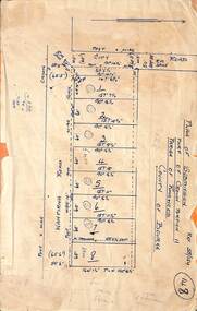 Map, Subdivision Plan - 8 residential allotments south of City Road on Wantirna Road, Ringwood, Victoria - (Undated - circa 1950s)