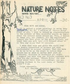 Magazine, Nature Notes magazines 1966 (Vol 3) Issues 3 & 8 only