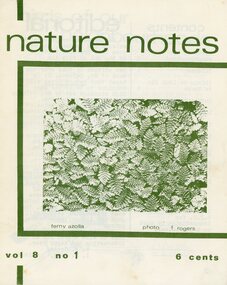 Magazine, Nature Notes magazines 1971 (Vol 8) Issues 1 to 10