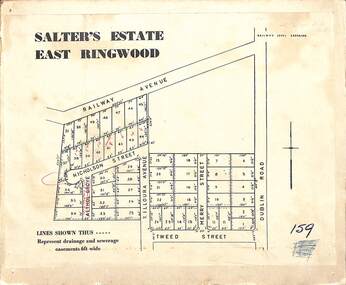 Map, Subdivision Plan - Salter's Estate East Ringwood Victoria - 1956