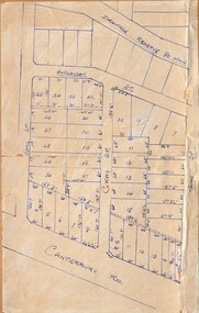 Map - Subdivision Plans, Residential allotments in Canterbury Road, Hume Street, Finlayson Street, Gray Street (later Grayview Avenue), and Thomas Street (later Gracedale Avenue), Ringwood East, Victoria - (Undated - circa 1950s)