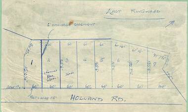Map - Subdivision Plans, Residential allotments in Holland Road, Ringwood East, Victoria - (Undated - circa 1950s)