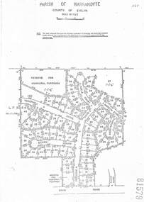 Document - Subdivision Map, Layout of 72 residential allotments off Oban Road, Ringwood, Victoria - (Undated, circa 1960s)