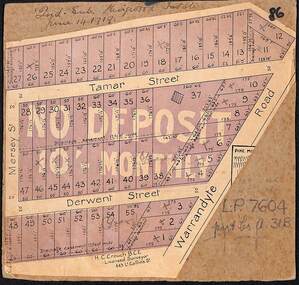 Map, The Ringwood Estate - Second Sub-Division, Ringwood, Victoria - 1919