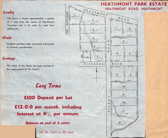 Document, Plan of Subdivision - Heathmont Park Estate (undated, circa 1949)