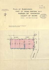 Map - Plan of Subdivision, Part of Crown Portions 6 & 7, Parish of Ringwood, County of Bourke - 1960