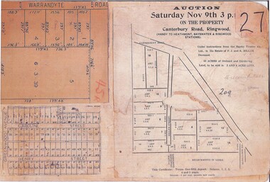Document, Collage of Residential Subdivision Map Clippings - Ringwood, Victoria - (Undated, circa 1930s)