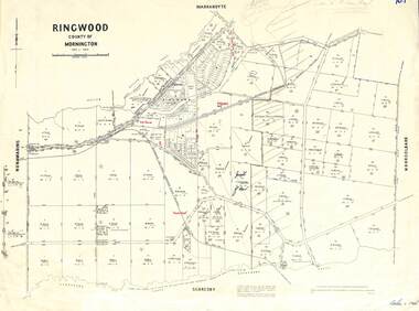 Map - 1957 Reproduction of Plan of Survey, Parish of Ringwood, County of Mornington