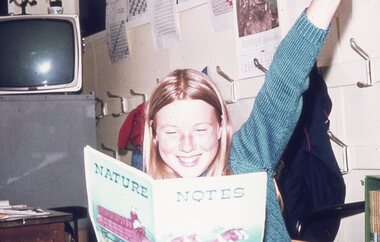 Slide, Slides describing creation of Nature Notes and Probe school magazines "The Story"