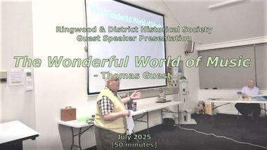 Mixed media - Video, RDHS Guest Speaker Presentation - "The Wonderful World of Music" - Thomas Guest
