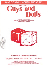 Booklet, Maroondah Youth Theatre presents Guys and Dolls
