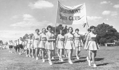 Photograph, Heathmont Youth Club members marching at City of Ringwood celebrations- 1960