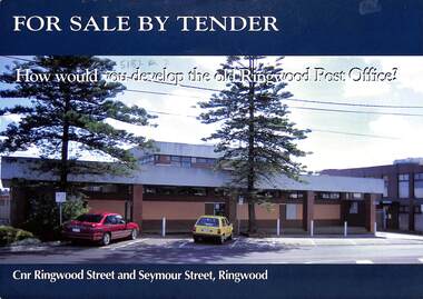 Flyer - Sale by Tender, Corner Development Site, Cnr Ringwood Street and Seymour Street - Ringwood. 1988