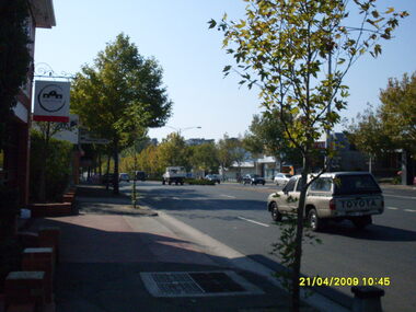 Photograph, Looking west down Maroondah Highway towards the former Firestation, on 21 April 2009