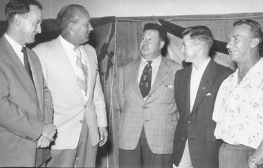 Photograph, Ringwood East Football Club, Committee members at annual meeting 1957