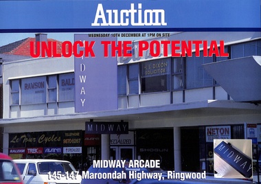 Administrative record - Auction Documents, Midway Arcade, 145-147 Maroondah Highway, Ringwood - December 1997