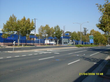 Photograph, Looking south-west down at 140 Maroondah Highway showing car sales yard on 21 April 2009