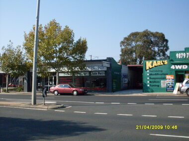 Photograph, Looking south-east at 148 Maroondah Highway showing Village Vintage Auto Parts on 21 April 2009