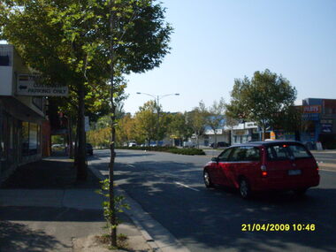 Photograph, Looking south-east down Maroondah Highway towards Ringwood Lake on 21 April 2009