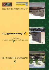Document - Auction Notice and Marketing Report, Two storey building occupied by Commonwealth Bank of Australia and five retail shops, 20 Melbourne Street, Ringwood - 1998