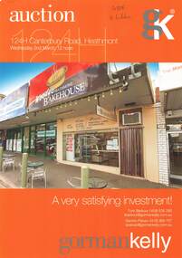 Document, Retail Property Auction Notice and Information Memorandum, 124H Canterbury Road, Heathmont - 2011