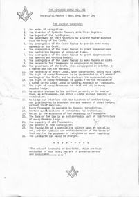 Document, Ringwood Masonic Lodge No 382 - "The Ancient Landmarks"
