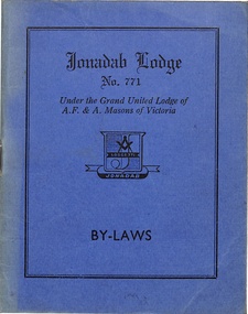 Booklet, Jonadab Lodge No 771 Ringwood - By Laws 20 July 1956