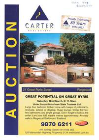 Flyer, Auction - 21 Great Ryrie Street, Ringwood - 2003