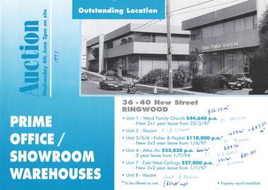 Flyer, Auction - 36-40 New Street, Ringwood - 1997