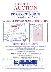 Flyer, Auction - 1 Hearthside Court, Ringwood North, Victoria - 1995
