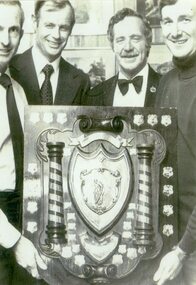 Photograph, East Ringwood Cricket Club Chandler Shield with Bill Dean, Bill Wilkins and ERCC President