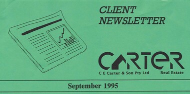 Newsletter, C.E. Carter & Son Pty Ltd Client Newsletter - September 1995