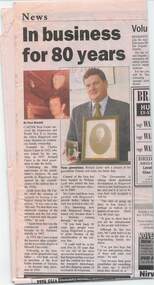 Newspaper - Journal, Tuesday, November 12, 2002, "In Business for 80 Years" by Goya Bennett