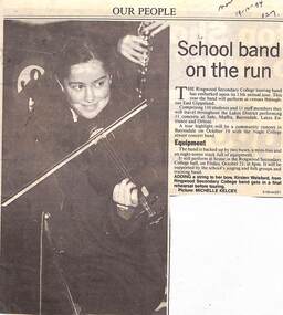 Newspaper, School band on the run.  Picture: Michelle Kelcey