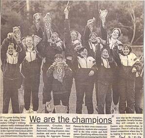 Newspaper, Ringwood Secondary College - We are the champions - From The Post, 14-09-94