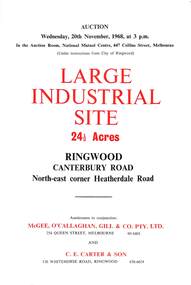 Document - Flyer, Industrial Site Auction - Canterbury Road, corner of Heatherdale Road, Ringwood - 1968