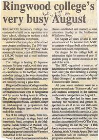 Newspaper, Ringwood college's very busy August.  - Post, 31-08-94, Page 13