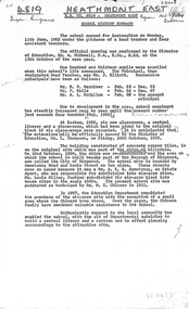 Document, Heathmont East State School No 4819 - School History Summary