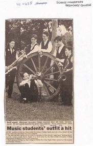 Newspaper, Newspaper Clipping - Maroondah Secondary College 1996 - "Music Students' outfit a hit"